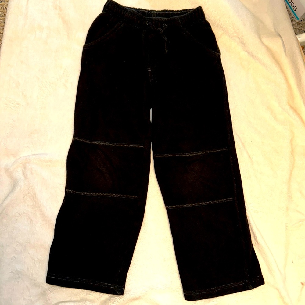 HANNA ANDERSSON BLACK DOUBLE KNEE SWEATPANTS 120 6 EUC